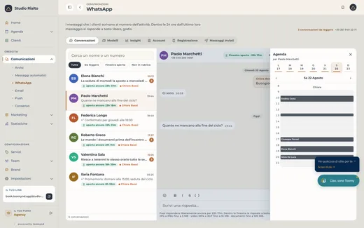 La stessa conversazione con l’agenda dello studio accanto, per spostare una seduta fra un appuntamento e l’altro